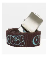 Obey Graffiti Brown Web Belt