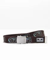 Obey Graffiti Brown Web Belt