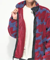 Obey Hense Purple & Red Sherpa Jacket