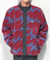 Obey Hense Purple & Red Sherpa Jacket