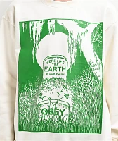 Obey Here Lies The Earth Beige Crewneck Sweatshirt