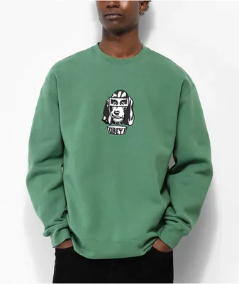 Obey Hound Green Crewneck Sweatshirt