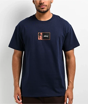 Obey Icon Bar Navy Blue T-Shirt