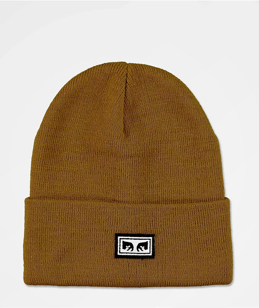 Obey Icon Eyes Bone Brown Beanie