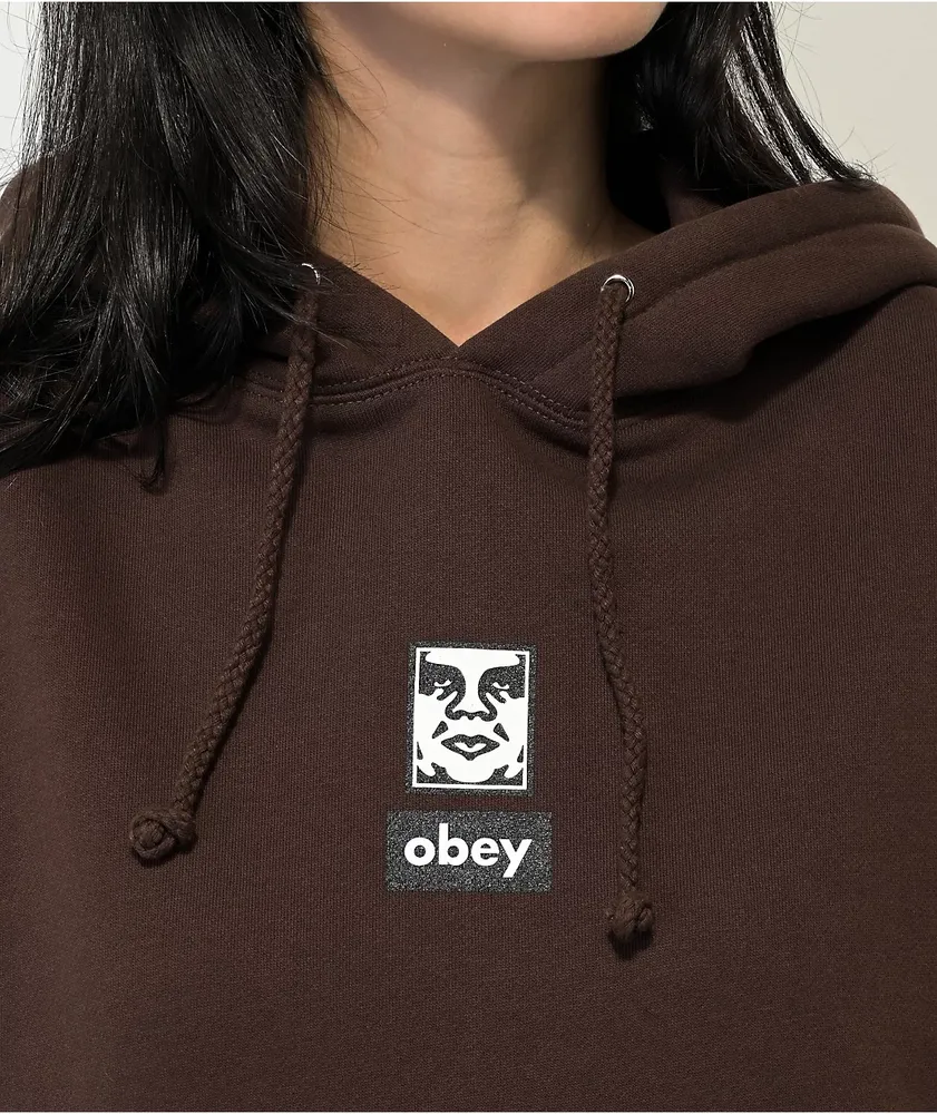 Obey Icon Face Brown Hoodie