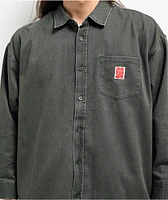 Obey Jones Charcoal Long Sleeve Button Up Shirt