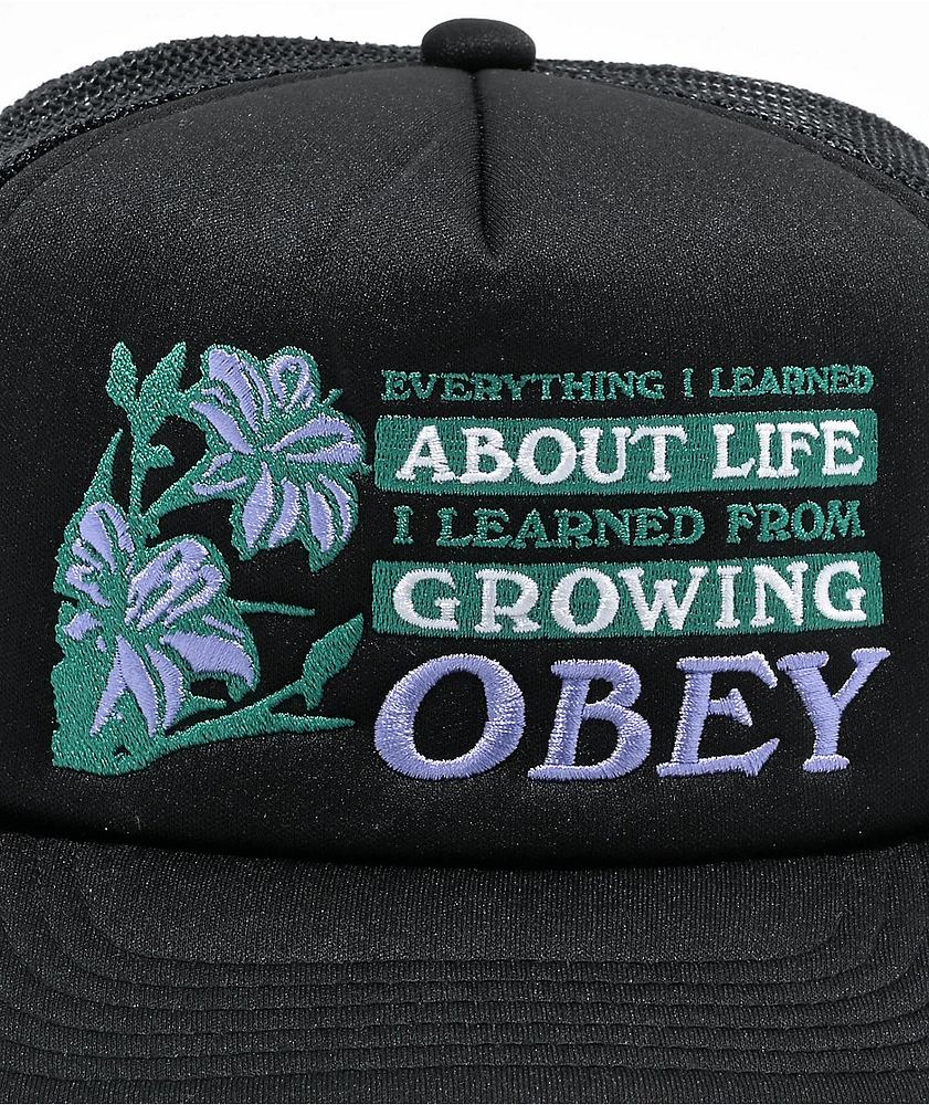 Obey Life Black Trucker Hat