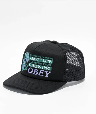 Obey Life Black Trucker Hat