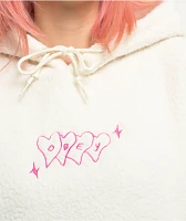 Obey Linked Hearts White Sherpa Hoodie