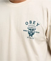 Obey Lotus With Hands Cream T-Shirt