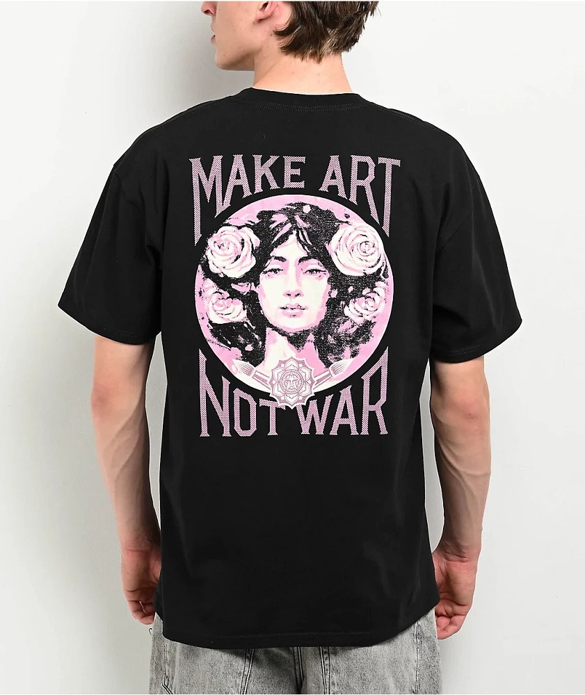 Obey Make Art Not War Black T-Shirt