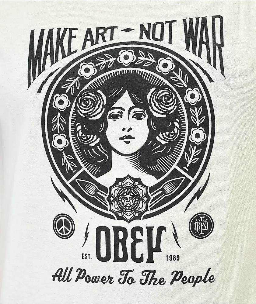 Obey Make Art Not War Natural T-Shirt