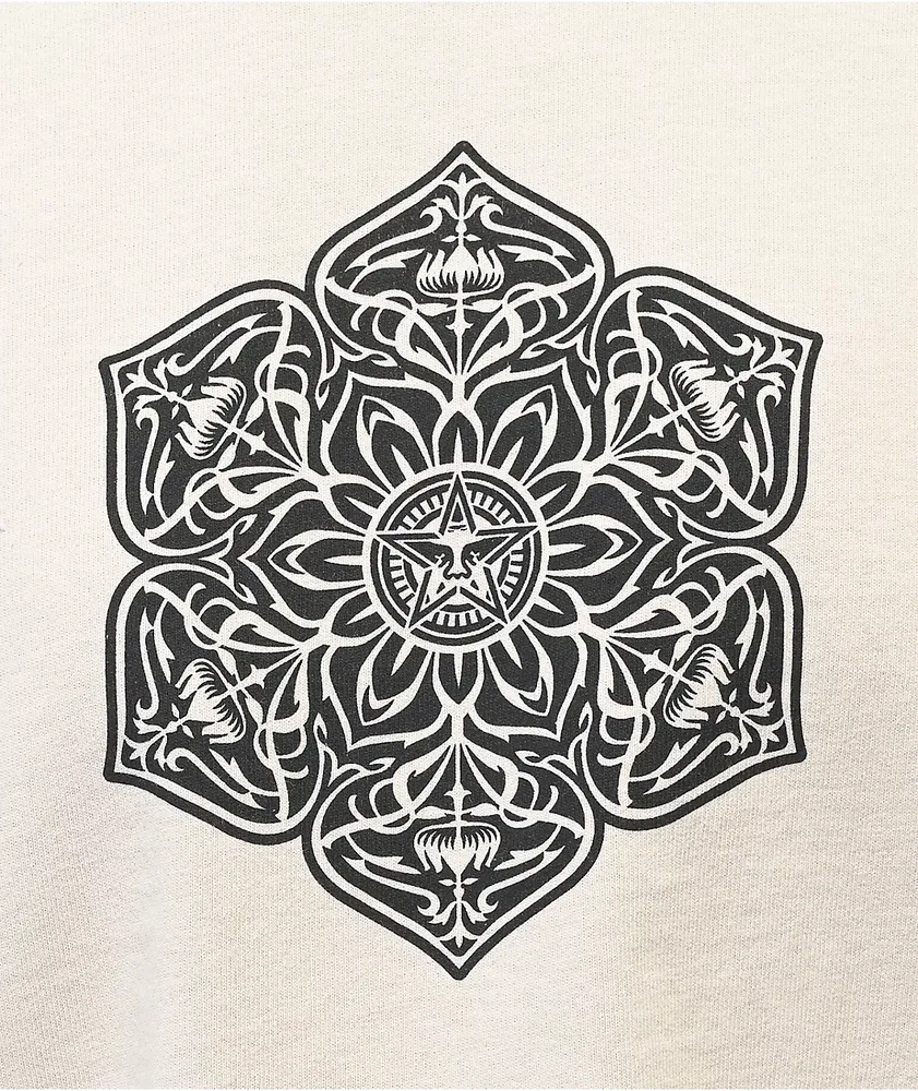 Obey Mandala Beige Crop T-Shirt