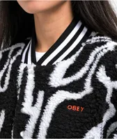 Obey Mazy Sherpa Varsity Jacket