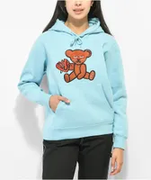 Obey Mellow Teddy Embroidered Blue Hoodie