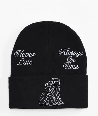 Obey Never Late Black Beanie