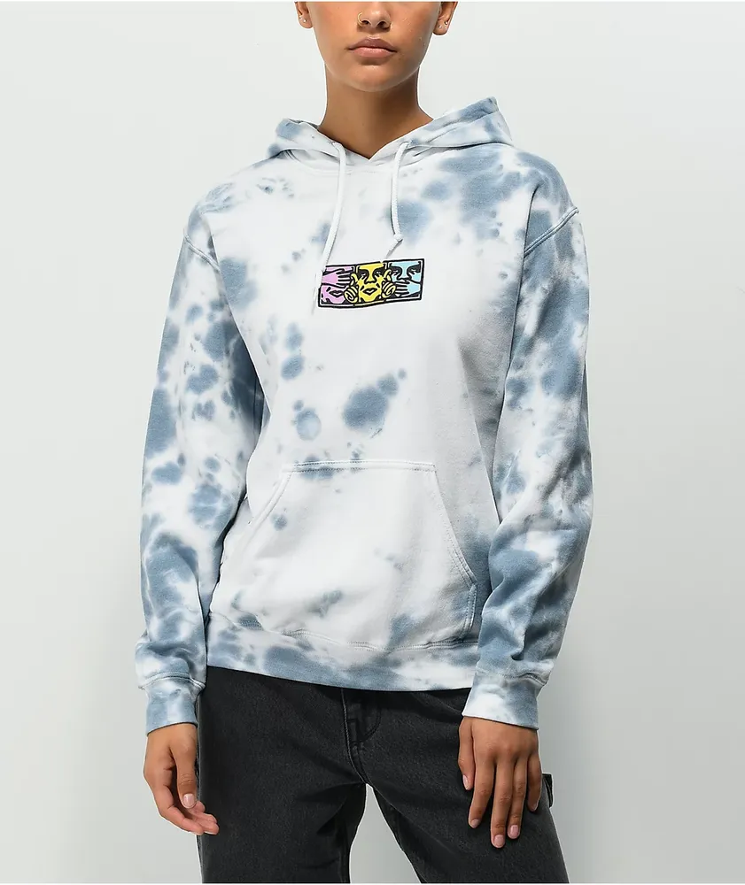 Obey No Evil Grey Tie Dye Hoodie