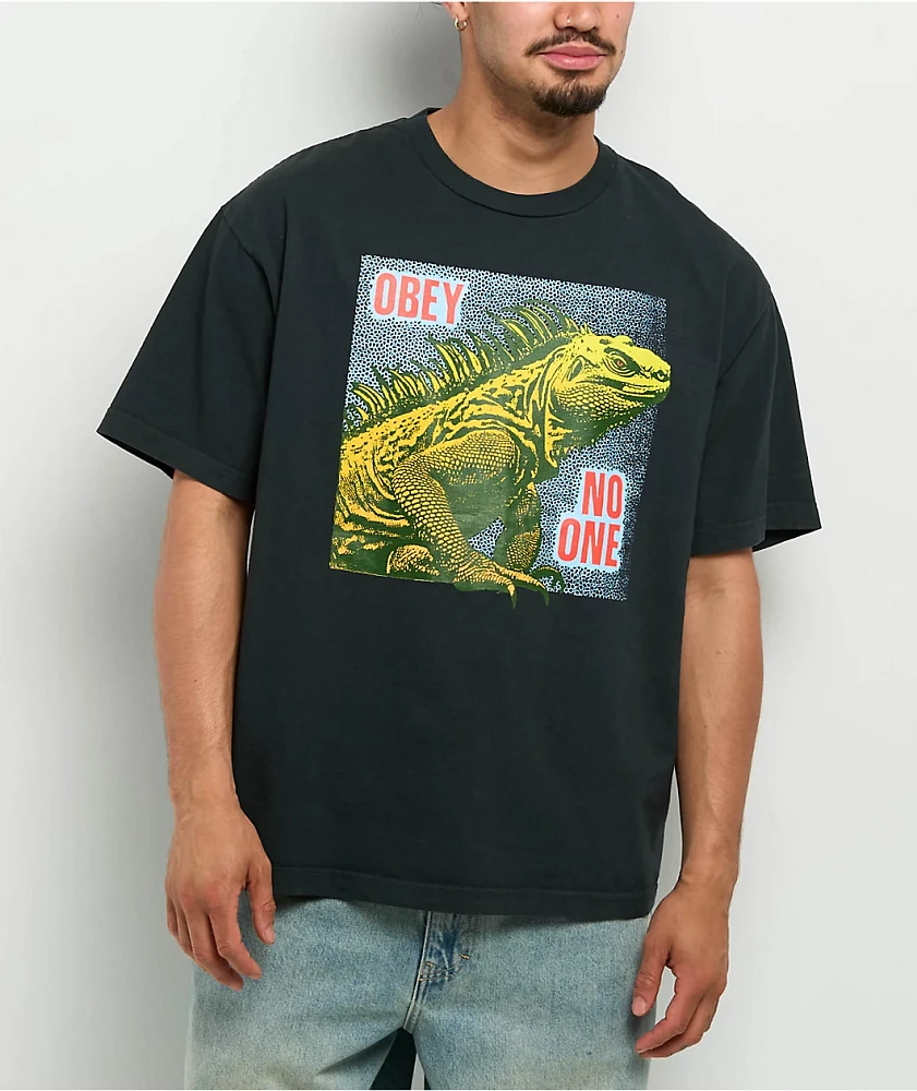 Obey No One Reptile Charcoal T-Shirt