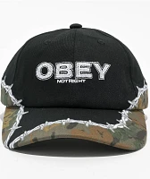 Obey Not Right Black Strapback Hat