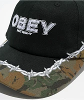 Obey Not Right Black Strapback Hat