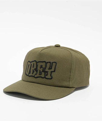 Obey OG Olive Snapback Hat