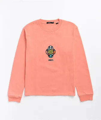 Obey Otis Melon Embroidery Long Sleeve T-Shirt