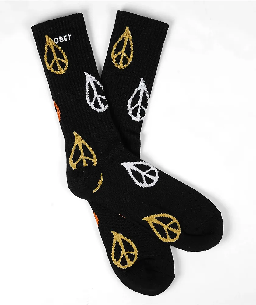 Obey Peaced Black Crew Socks