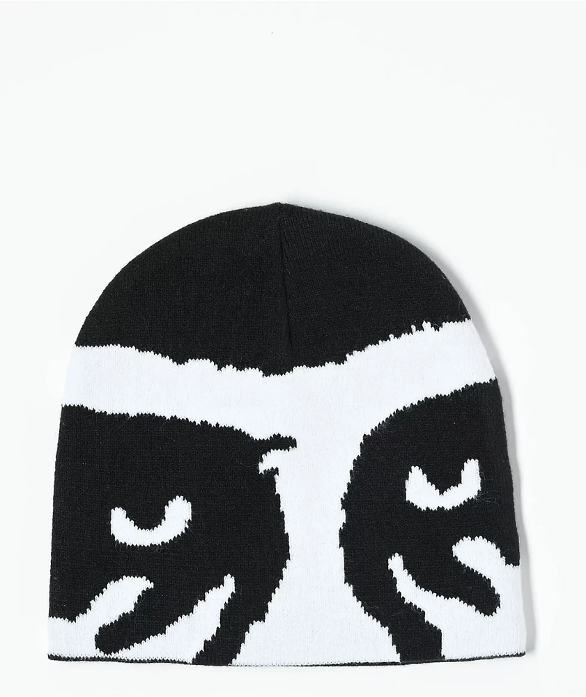 Obey Peeking Black Skully Beanie