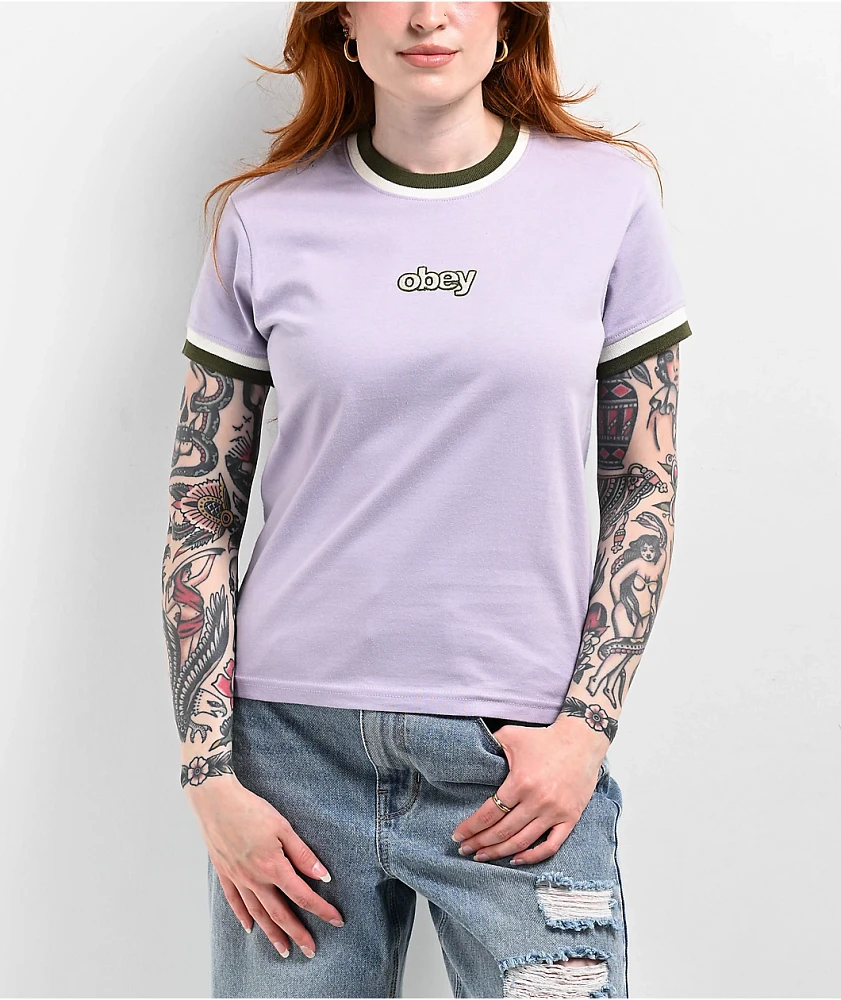 Obey Penny Orchid Petal Ringer T-Shirt