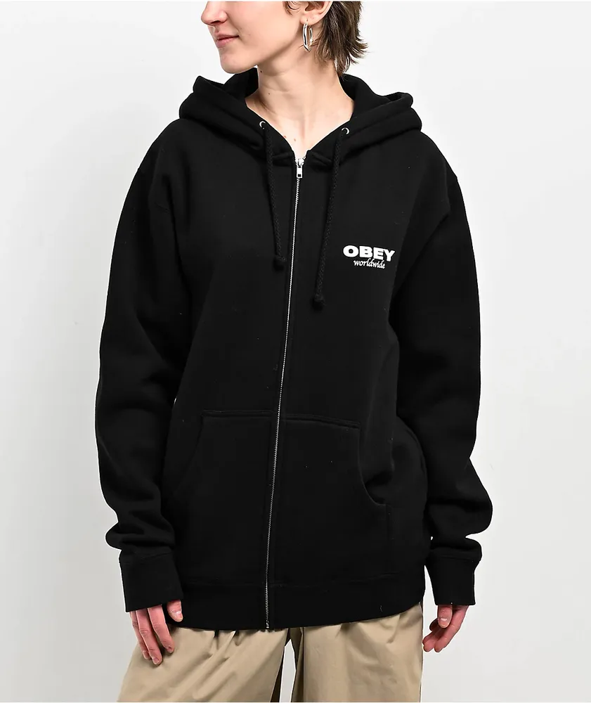 Obey Piece Of Heaven Black Zip Hoodie