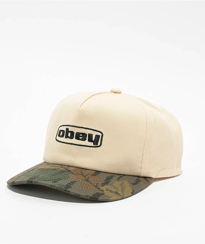 Obey Rankin Natural & Camo Snapback Hat