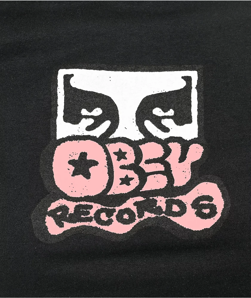 Obey Records Black T-Shirt