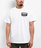 Obey Records Buy Sell Trade White T-Shirt