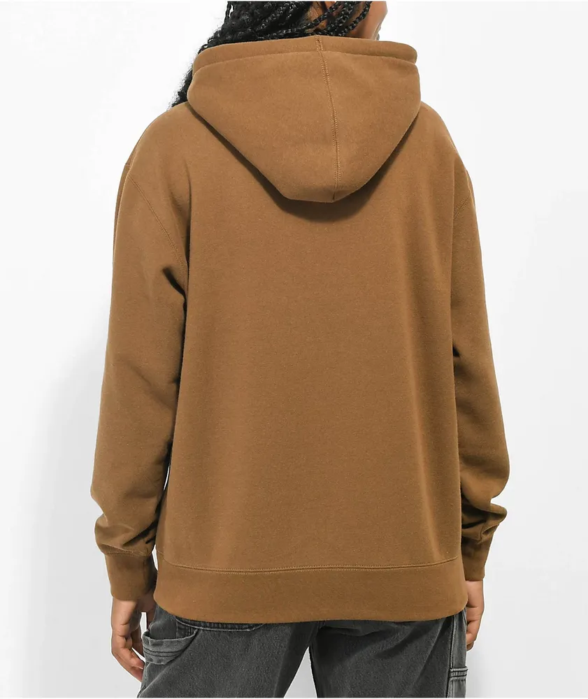 Obey Ribbit Embroidered Brown Hoodie