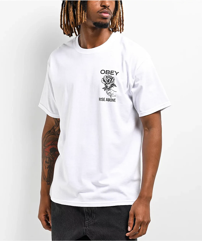 Obey Rise Above Rose White T-Shirt