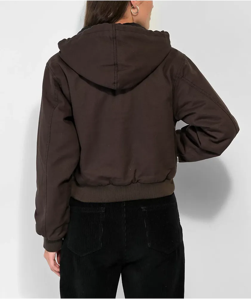 Obey Salina Brown Hooded Bomber Jacket