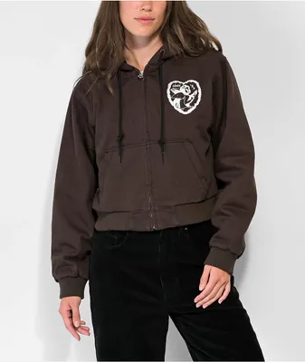 Obey Salina Brown Hooded Bomber Jacket