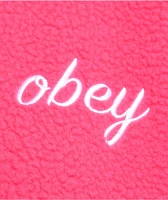 Obey Script Pink Sherpa Hoodie