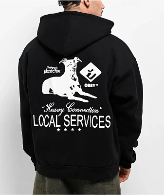 Obey Services Extra Heavy Black Hoodie