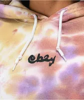 Obey Sketched Butterfly Pink Tie Dye Hoodie