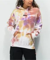 Obey Sketched Butterfly Pink Tie Dye Hoodie