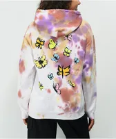 Obey Sketched Butterfly Pink Tie Dye Hoodie