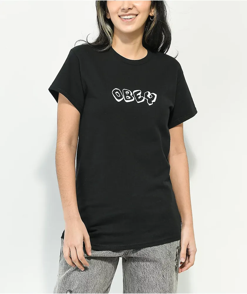 Obey Smellin Daisies Black T-Shirt