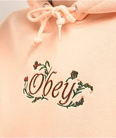 Obey Spring Flowers Peach Parfait Crop Hoodie