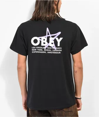 Obey Star Cities Black T-Shirt