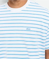 Obey Striped White & Blue Knit T-Shirt