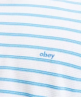 Obey Striped White & Blue Knit T-Shirt