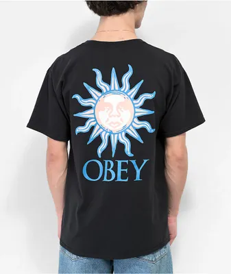 Obey Sun Star Black Pigment Dye T-Shirt