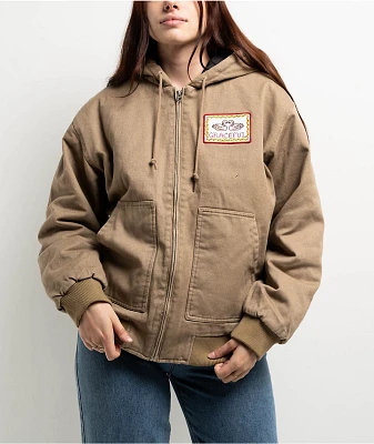 Obey Swans Natural Hooded Work Jacket