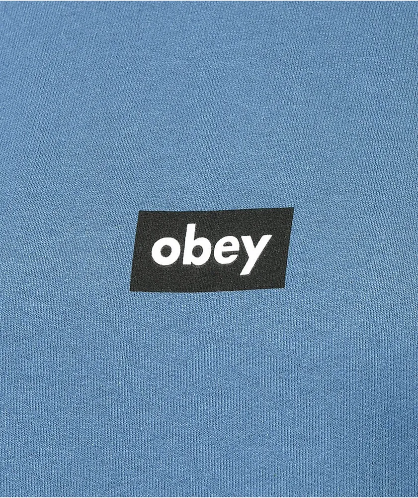 Obey Tag Indigo Blue Crewneck Sweatshirt